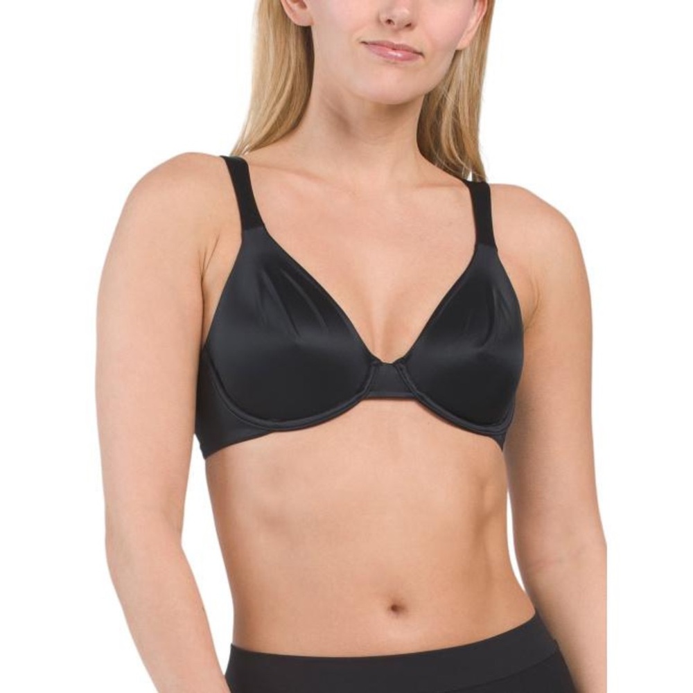 SPANX Satin Full‎ Coverage Bra 36B NWT Black MSRP $78